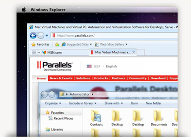 Parallels screen