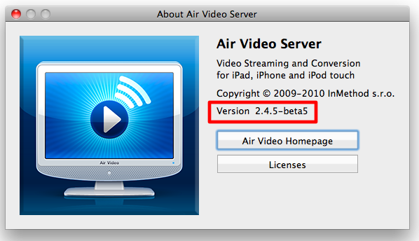Sihirli elma apple airplay air video server beta 1