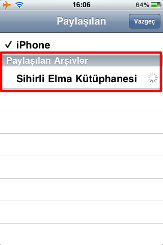 Sihirli elma itunes home sharing iPhone 6a