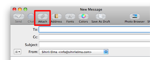 Sihirli elma mail app attachment icon