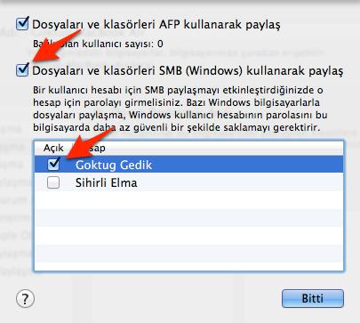 Sihirli elma mac windows dosya paylasimi 5