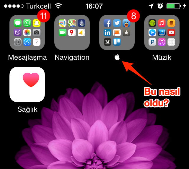 Sihirli elma iphone klavye apple logo 27a