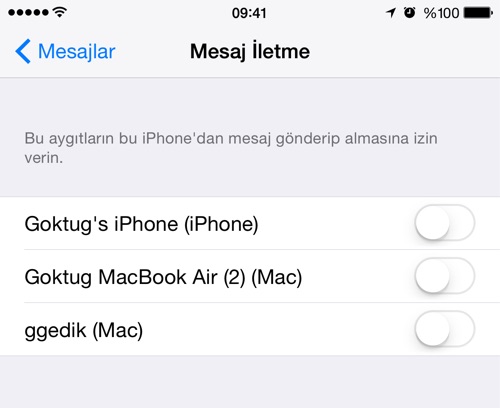 Sihirli elma sms gonder ios mac iphone ipad 7
