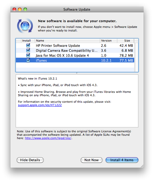 Sihirli elma iTunes 10 2 1 Java 1