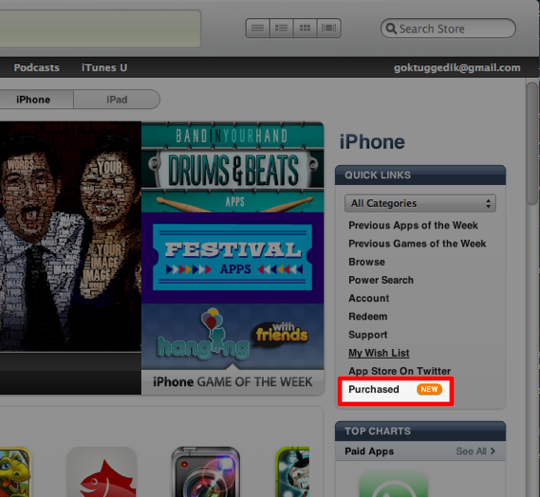 Sihirli elma iTunes 10 3 purchased