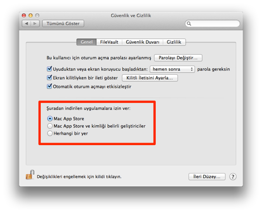 Sihirli elma mountain lion airplay yansitma gatekeeper paylasim 11