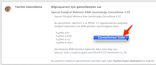 Sihirli elma mac app store guncelleme gizlemek 2