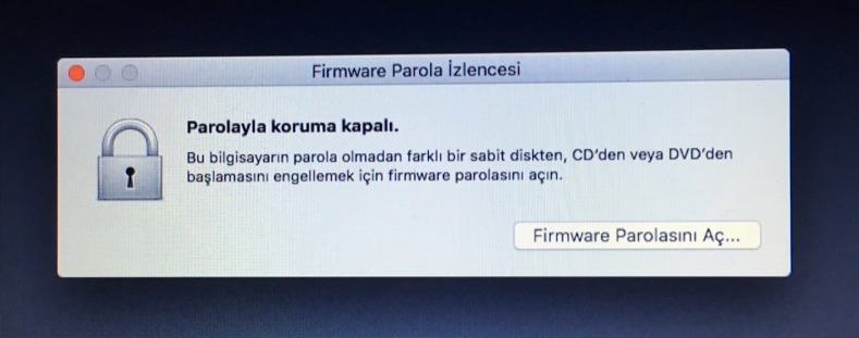 Sihirli elma mac acilis sifresi firmware parola 5