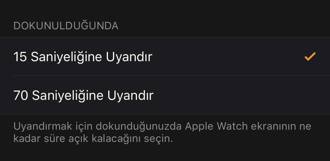 Apple Watch Pil Ömrünü Uzatma Ekran Uyandırma Süresi