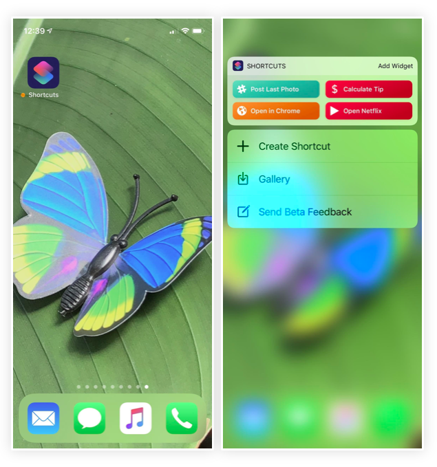 iOS 12 Kısayollar Uygulaması 3D Touch