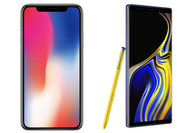 Galaxy Note 9 ve iPhone X