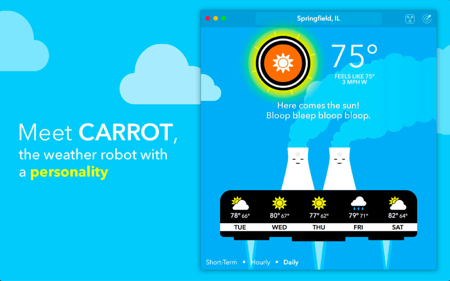 Mac için Carrot Weather Uygulaması