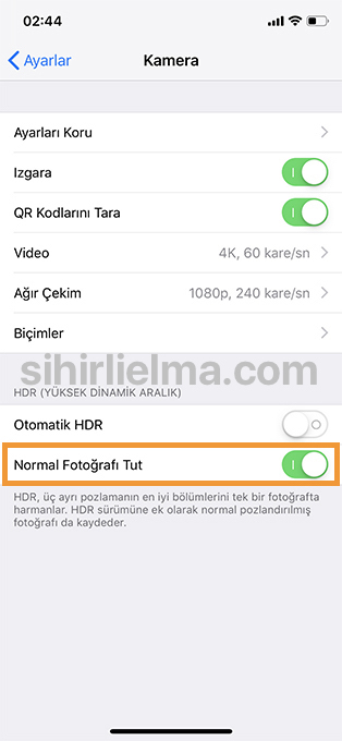 iPhone HDR Modu Normal Fotoğraf