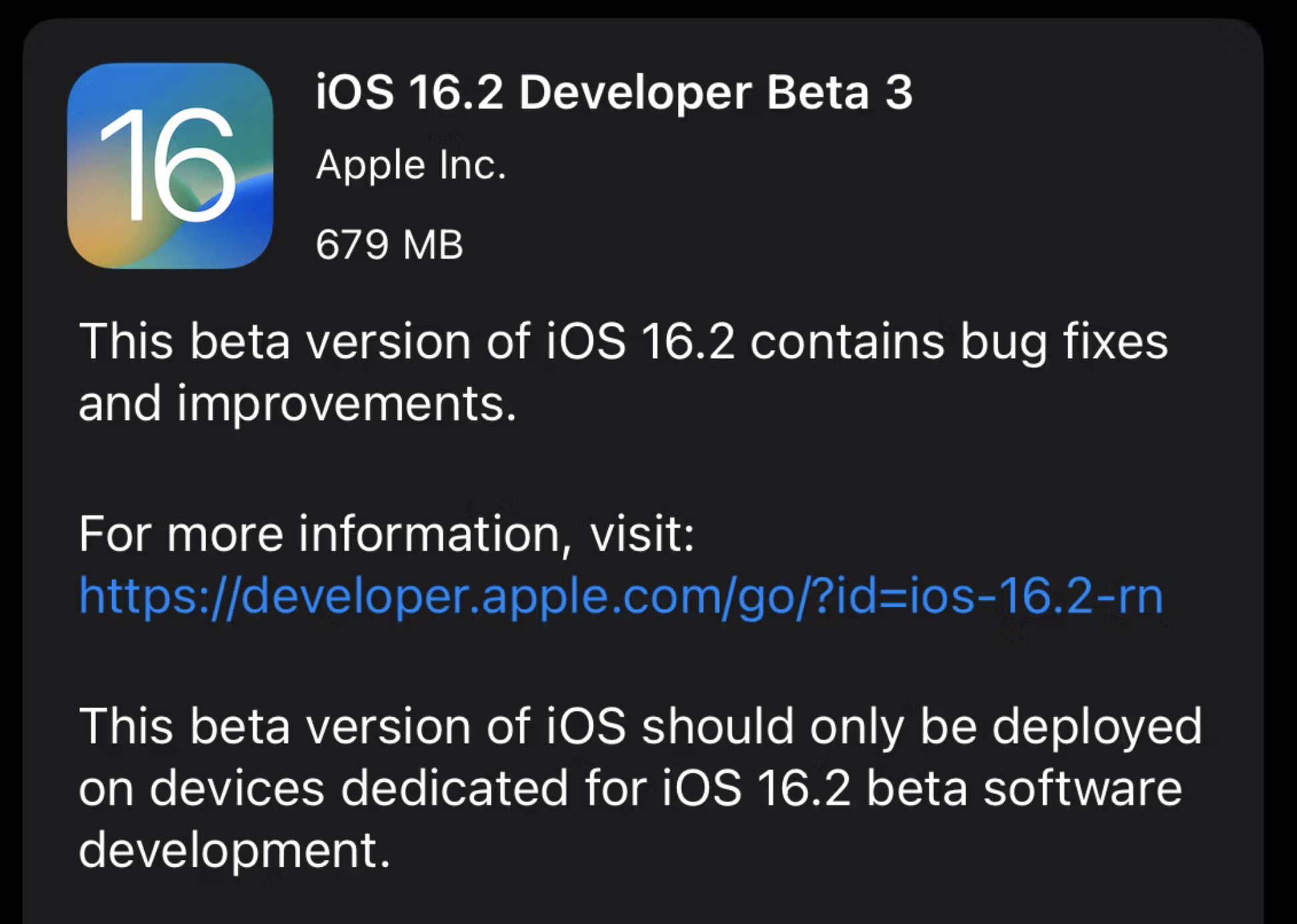 iOS 16.2 beta 3