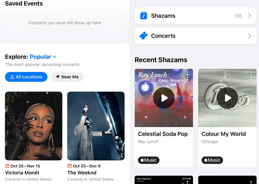 Shazam uygulamasına Konserler özelliği geliyor!