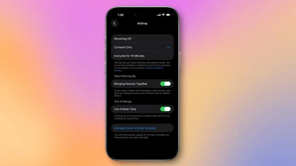 AirDrop kod özelliği