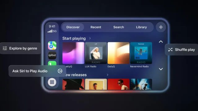 Qobuz CarPlay uygulaması