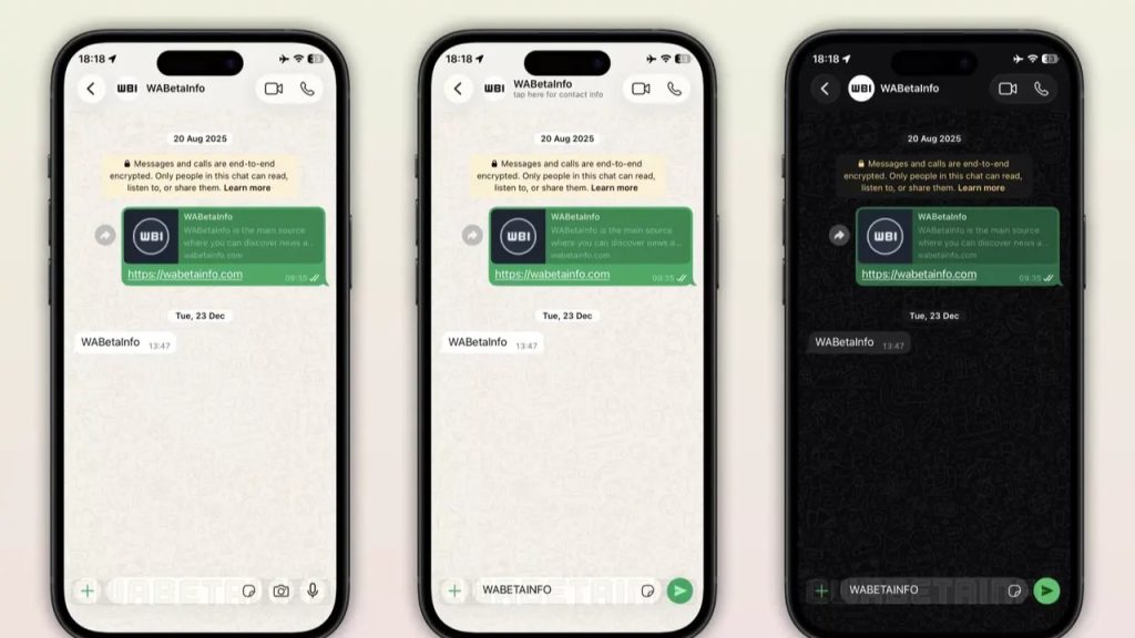 WhatsApp tasarım değişikliği