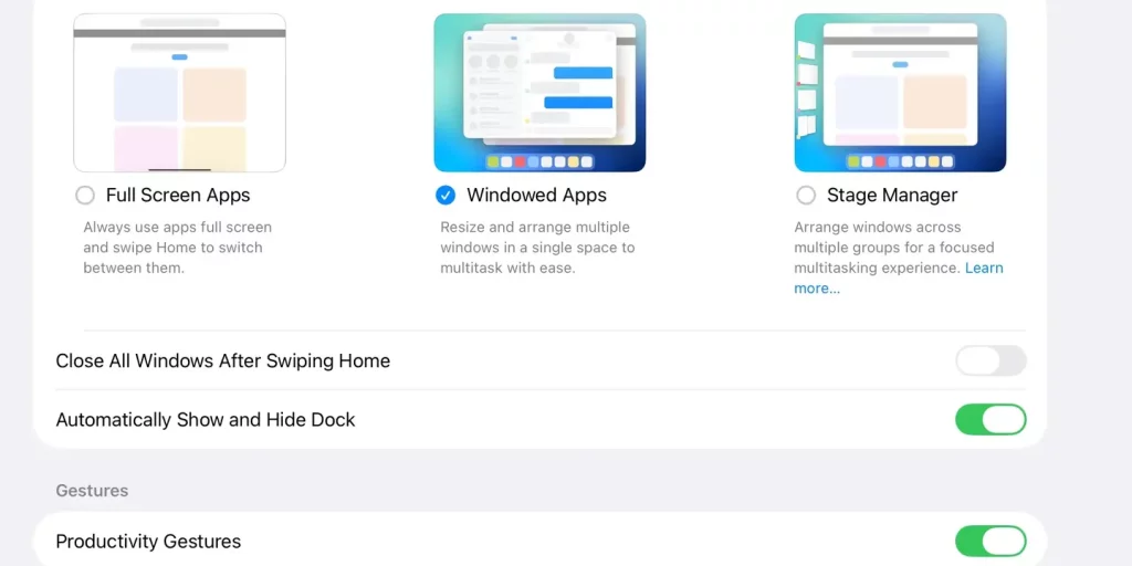 iPadOS 26 çoklu görev