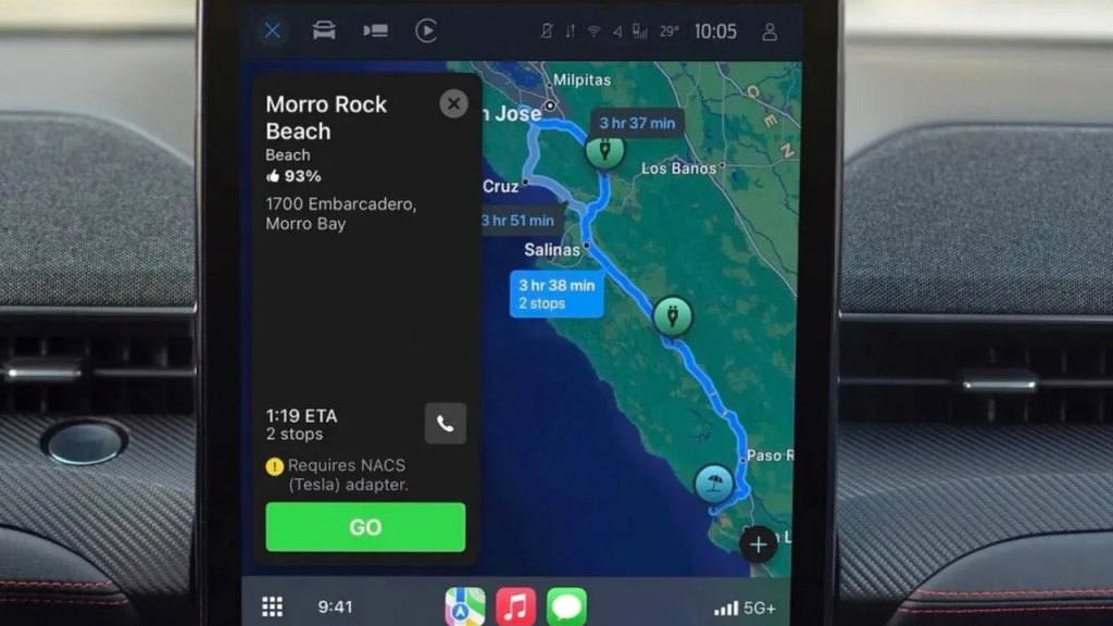 Apple Maps EV rotası