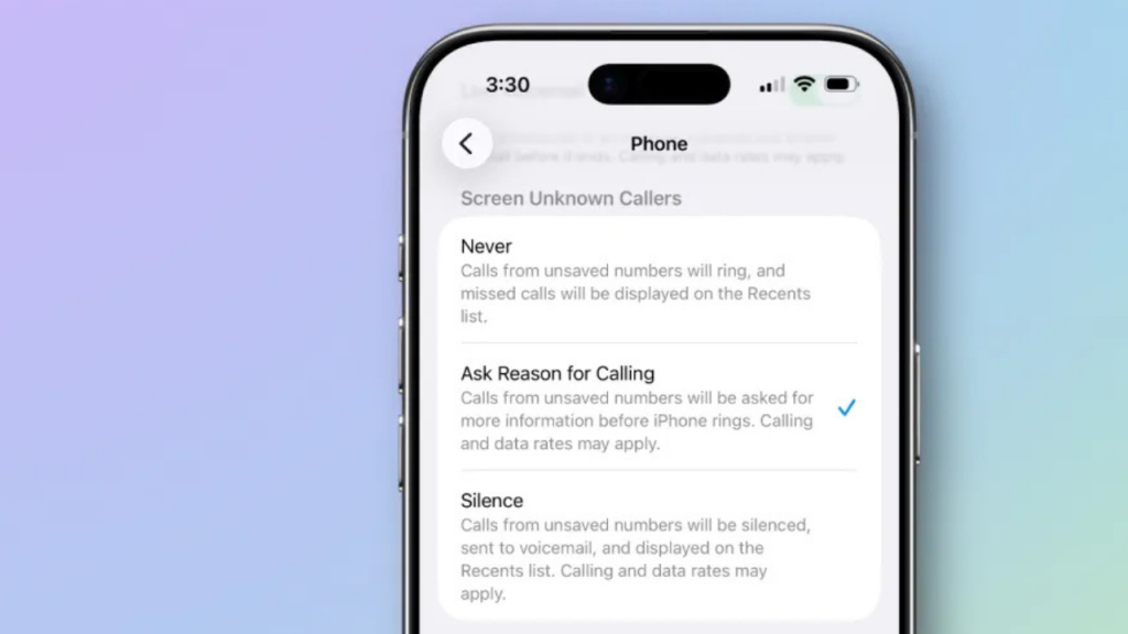iOS 26 Telefon uygulaması