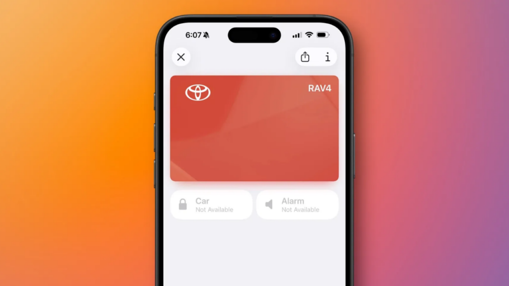 Apple Cüzdan araç anahtarı