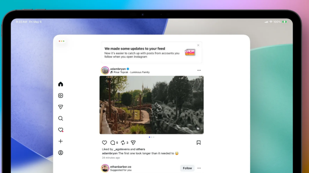 Instagram iPad tasarımı
