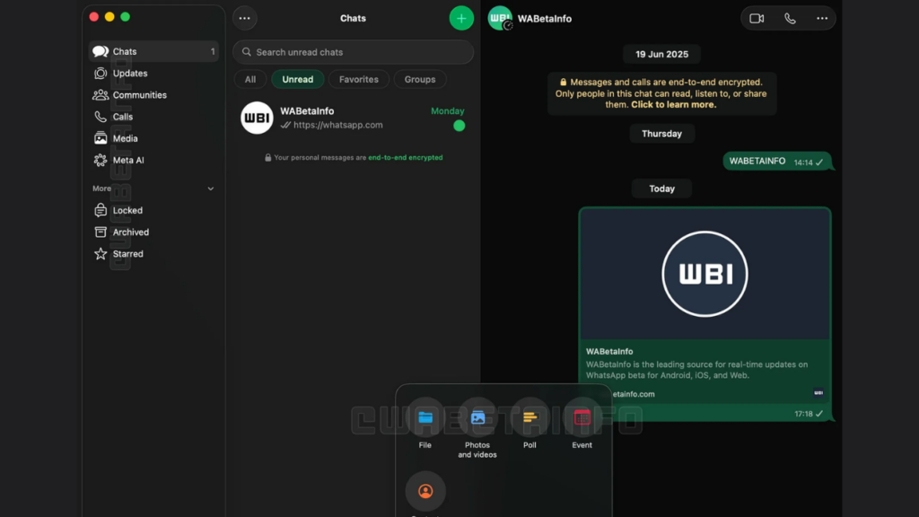 WhatsApp Mac uygulaması güncellemesi
