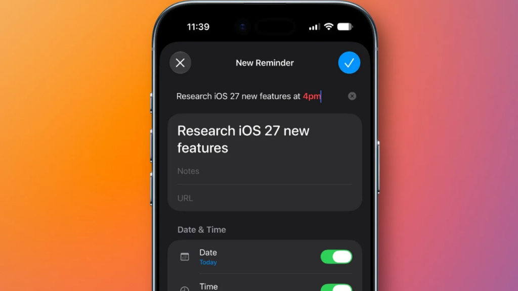 iOS 27 Anımsatıcılar özellikleri