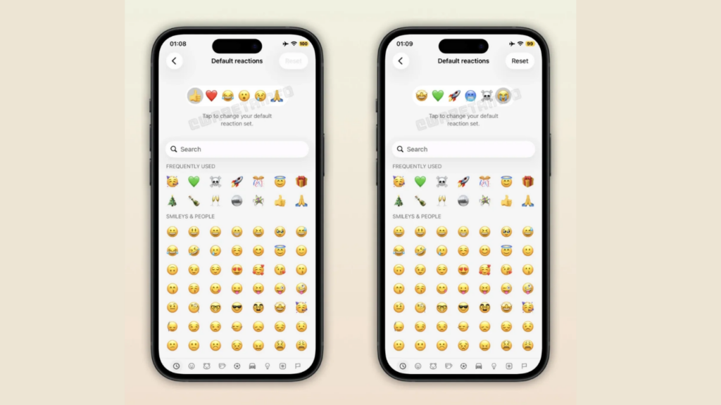 WhatsApp tepki emojileri