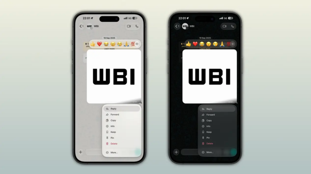 WhatsApp Liquid Glass tasarımı