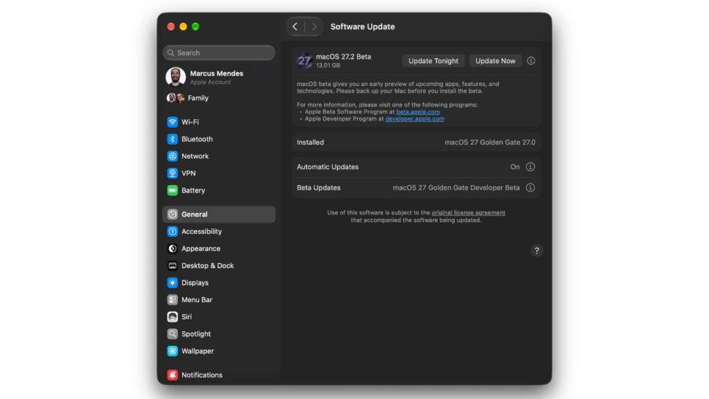 macOS 27.2 beta 3