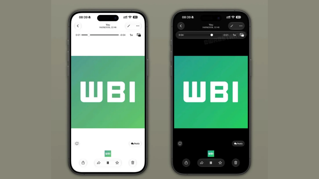 WhatsApp Liquid Glass tasarımı
